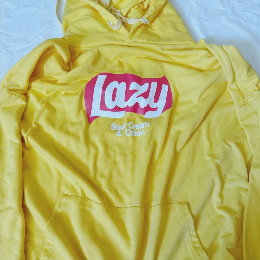 Yellow Lays chip inspired lightweight hoodie